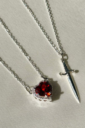 Heart Sword Necklace Symbol of Love & Strength
