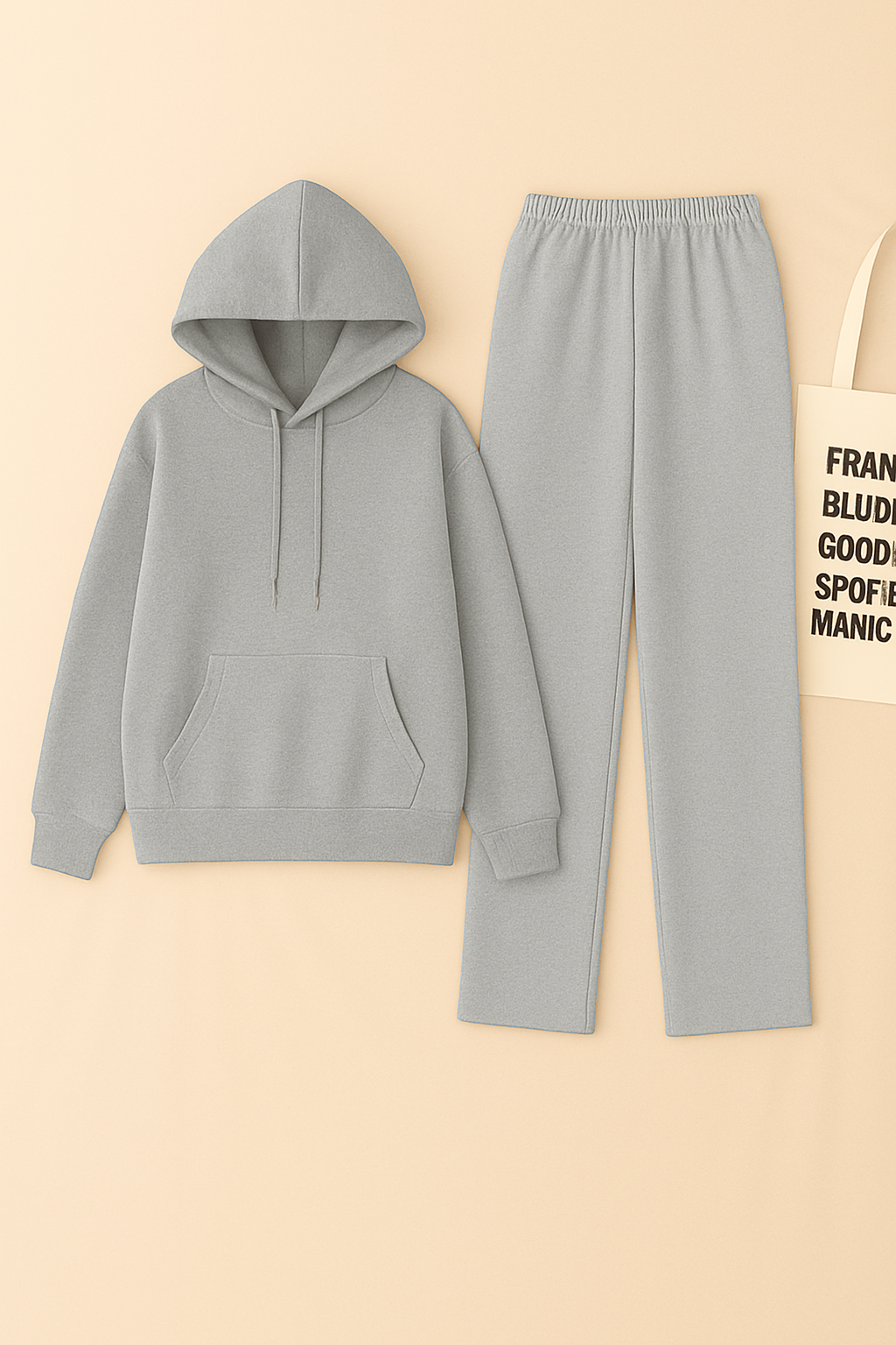 Grey Hoodie & Grey Flapper Trouser