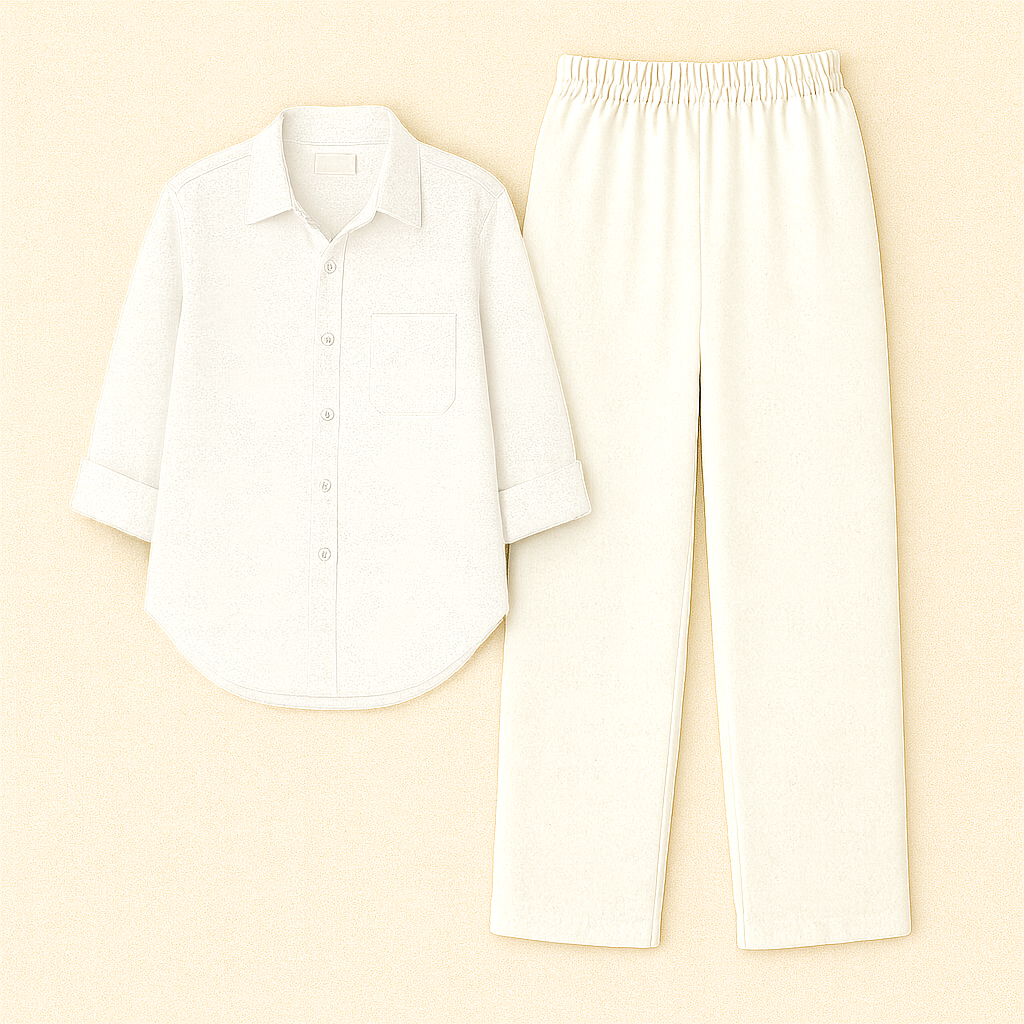 White Shirt & White Pant Set